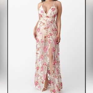 NEW Floral Embroidered Maxi Romper Dress